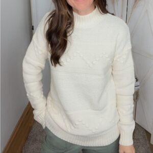 2/$30 Pink Clover Gabriel Ivory Mock Neck Textured Sweater Stitch Fix Size XXL